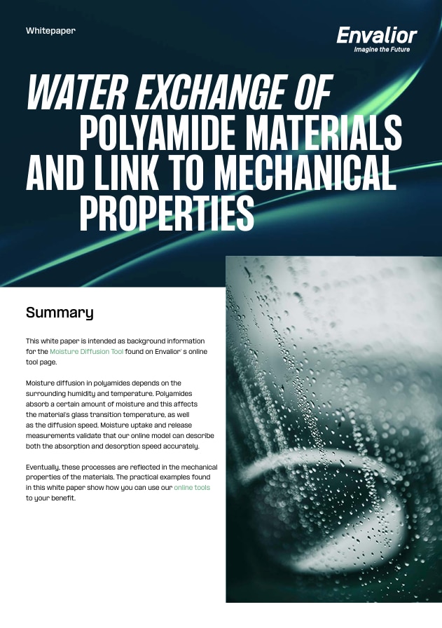 Water exchange of polyamide materials and link to mechanical properties