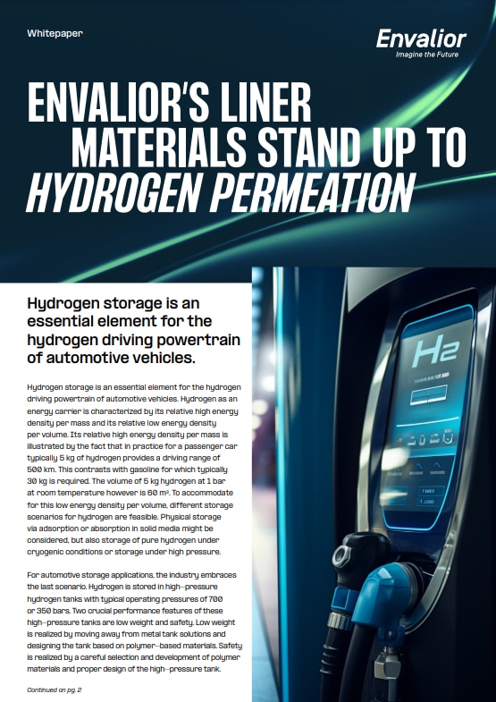 Envalior's liner materials stand up to hydrogen permeation