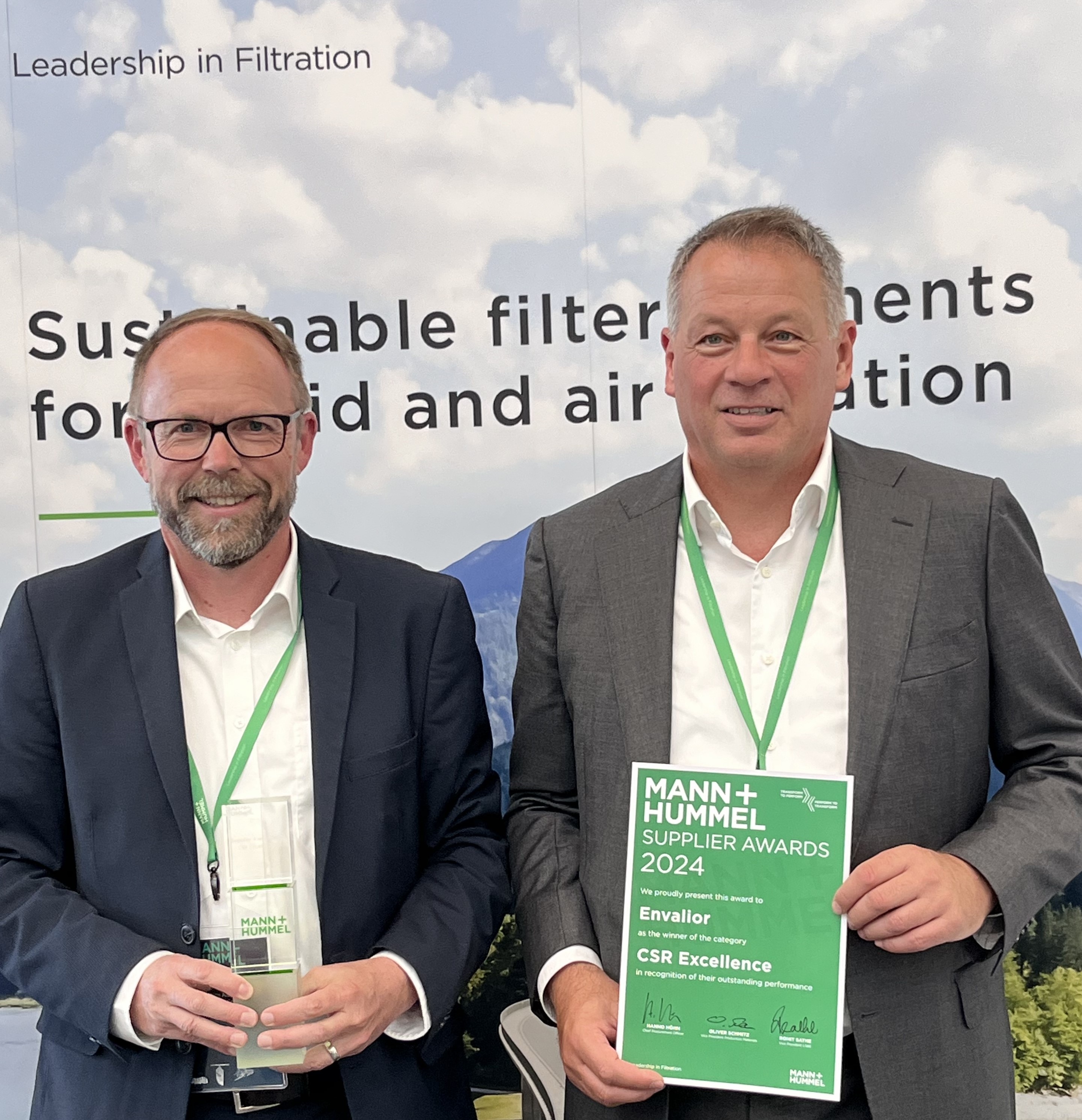 Mann+Hummel honors Envalior with corporate social responsibility & sustainability award  